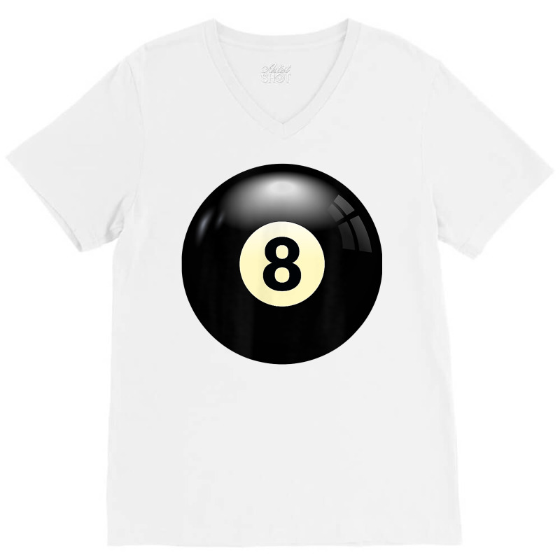 Play Billiards, No 8 Billiard Pool Or Snooker Balls Number 8 T Shirt V-neck Tee | Artistshot