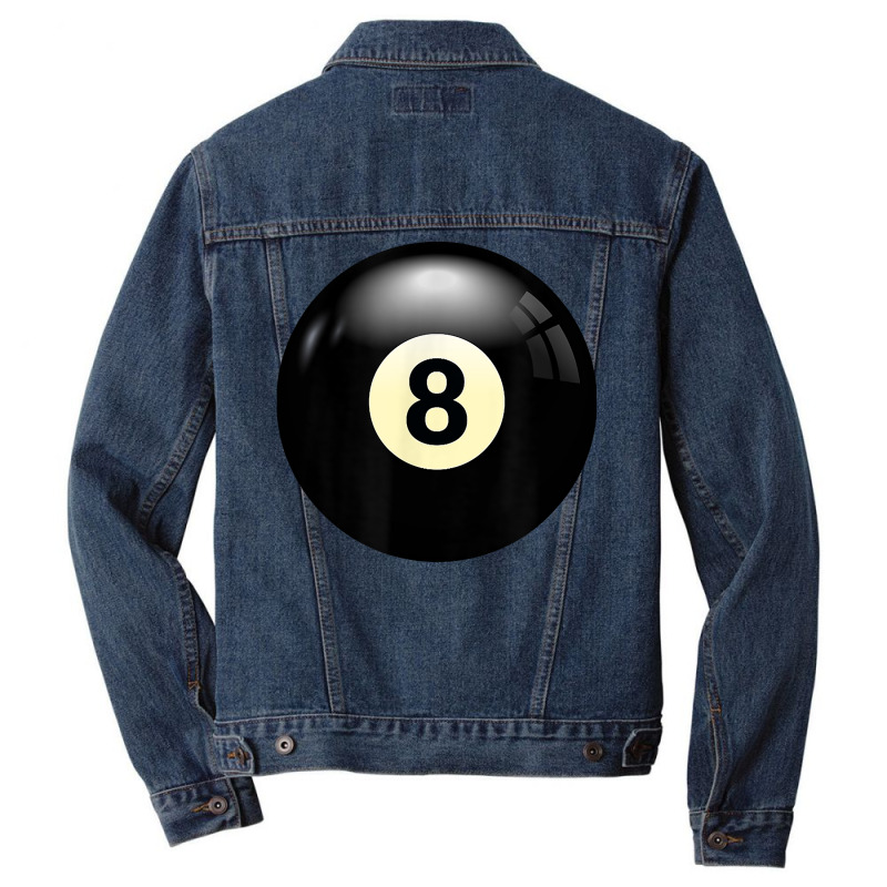 Play Billiards, No 8 Billiard Pool Or Snooker Balls Number 8 T Shirt Men Denim Jacket | Artistshot