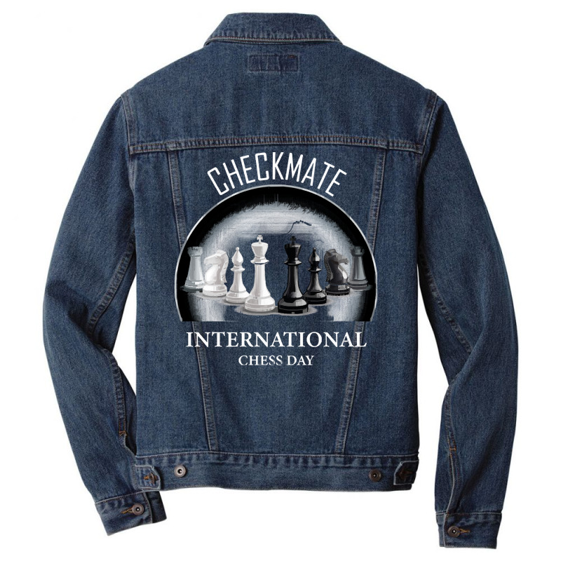 Chess Player Gift T  Shirt International Chess Day Men Denim Jacket by blossomparkour | Artistshot