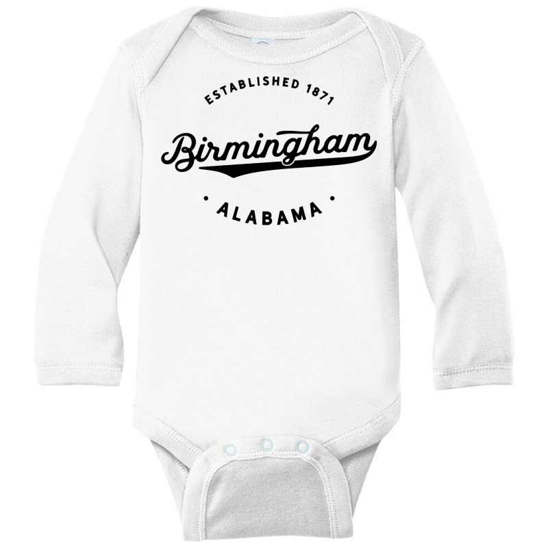 Classic Retro Vintage Birmingham Alabama 1871 Usa Gift Sweatshirt Long Sleeve Baby Bodysuit by jacolepachew | Artistshot