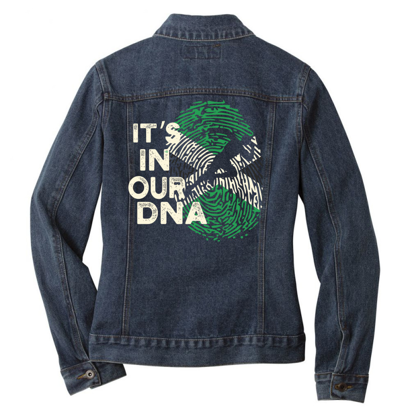 Jamaican In My Dna Ladies Denim Jacket | Artistshot