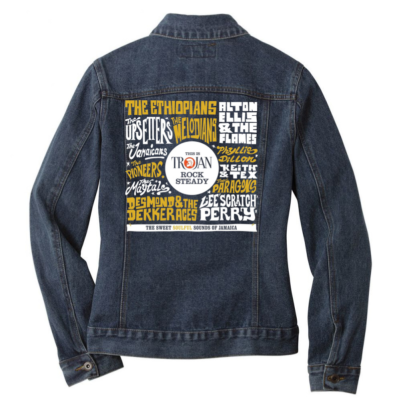 The Sweet Soulful Sounds Of Jamaica Ladies Denim Jacket | Artistshot