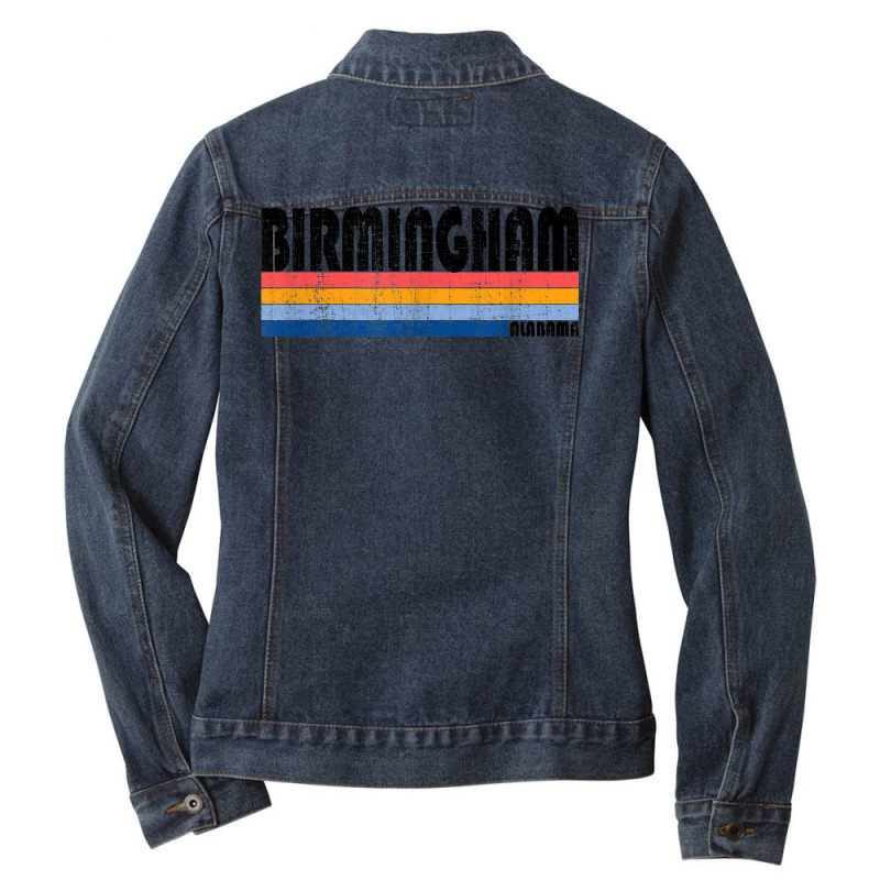 Vintage 70s 80s Style Birmingham, Alabama T Shirt Ladies Denim Jacket by paisleafuscaldo | Artistshot