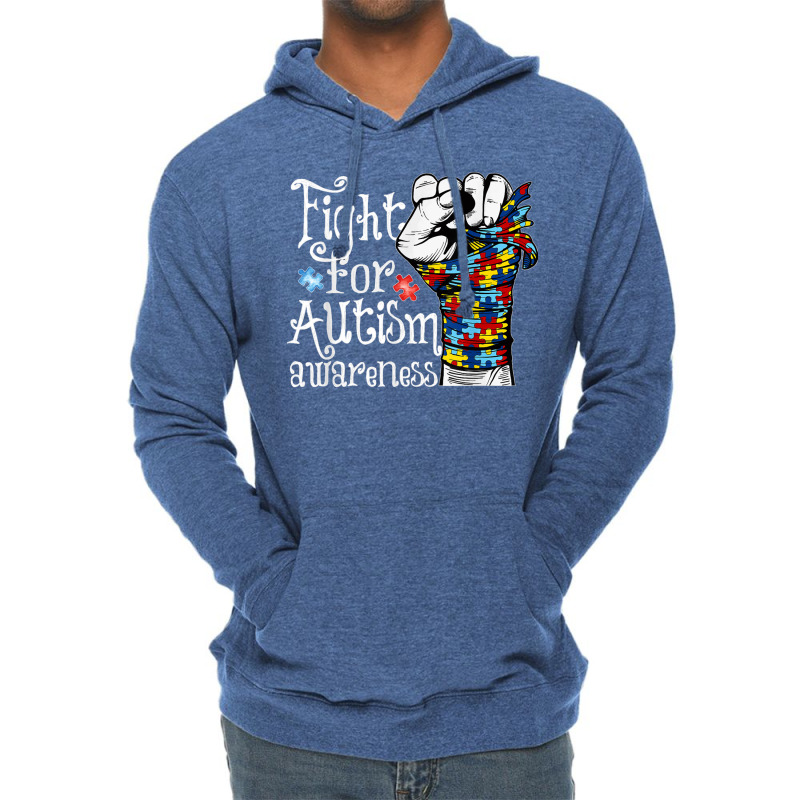 Fight For Autism Awareness World Autism Awareness Day 2021 T Shirt Lightweight Hoodie by James William | Artistshot