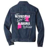 Funny Minnesota Shirts Just A Minnesota Girl In An Alabama T Shirt Men Denim Jacket | Artistshot