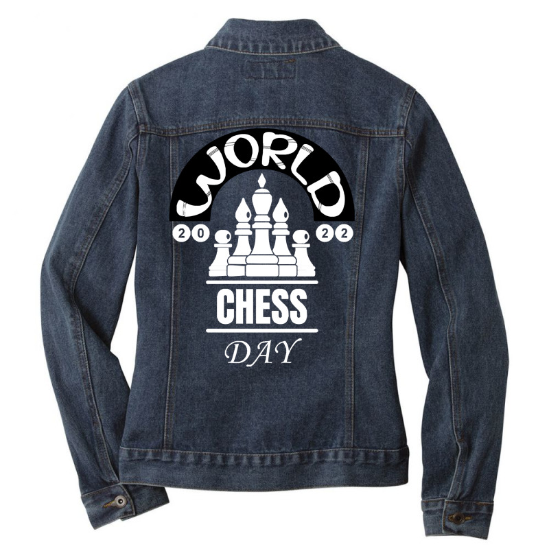 Chess Player T  Shirt International Chess Day Ladies Denim Jacket by blossomparkour | Artistshot