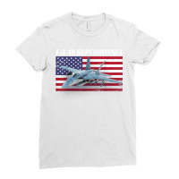 Patriotic American Naval Fa-18 Superhornet Tee In Action. Ladies Fitted T-shirt | Artistshot