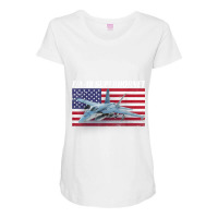 Patriotic American Naval Fa-18 Superhornet Tee In Action. Maternity Scoop Neck T-shirt | Artistshot