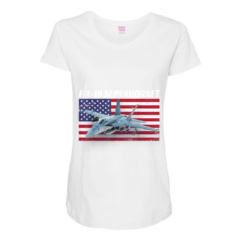 Patriotic American Naval Fa-18 Superhornet Tee In Action. Maternity Scoop Neck T-shirt by PhoebeHaggett | Artistshot