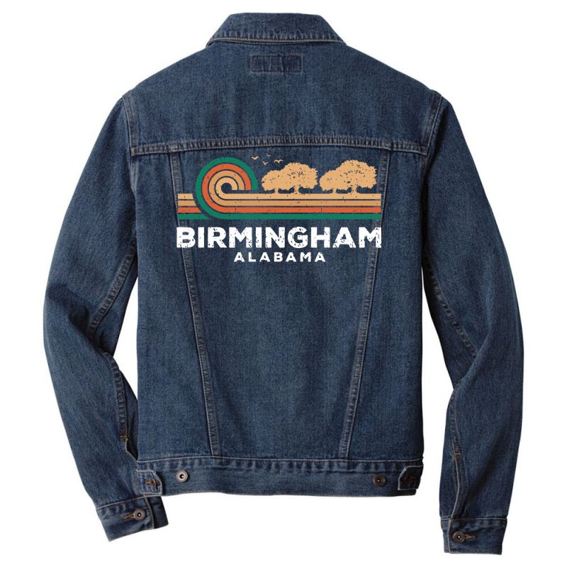 Vintage Birmingham Sunset Alabama Souvenir Long Sleeve T Shirt Men Denim Jacket by paisleafuscaldo | Artistshot