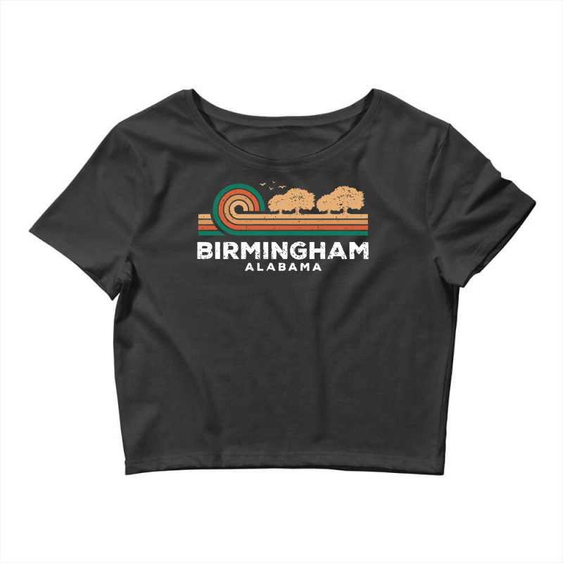 Vintage Birmingham Sunset Alabama Souvenir Long Sleeve T Shirt Crop Top by paisleafuscaldo | Artistshot