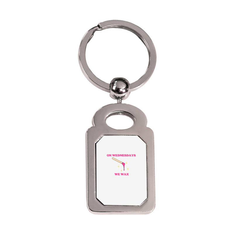 On Wednesdays We Wax Esthetician Aesthetician Skincare T Shirt Silver Rectangle Keychain | Artistshot