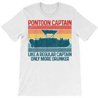 Mens Pontoon Captain Vintage Funny Pontoon Boat Boating Gift T Shirt T-shirt | Artistshot