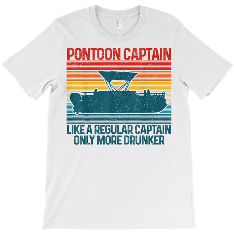 Mens Pontoon Captain Vintage Funny Pontoon Boat Boating Gift T Shirt T-shirt | Artistshot