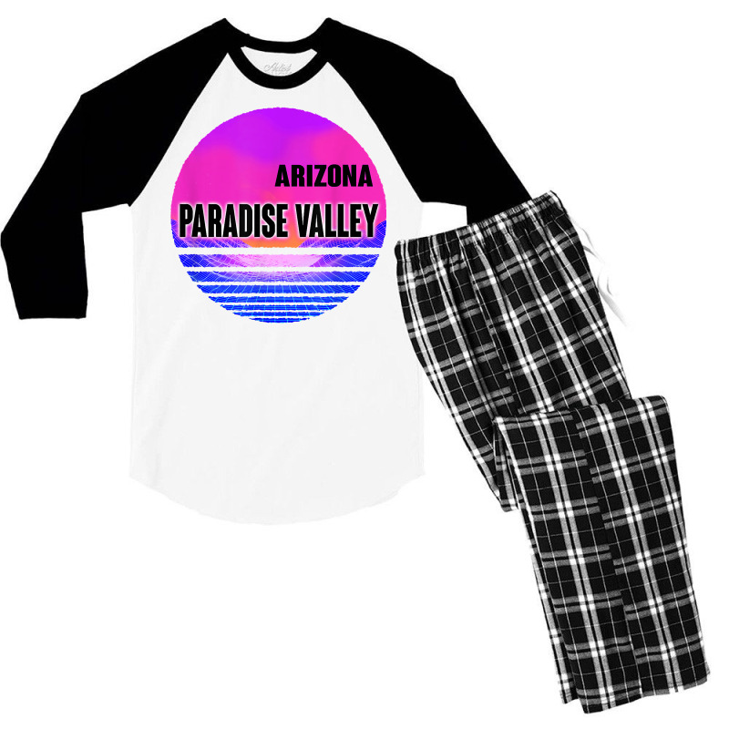 Vintage Paradise Valley Shirt Vaporwave Arizona Men's 3/4 Sleeve Pajama Set by paisleafuscaldo | Artistshot