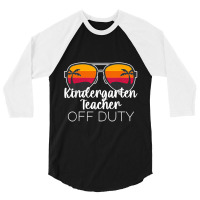 Kindergarten Teacher Off Duty Sunglasses Beach Sunset 3/4 Sleeve Shirt | Artistshot