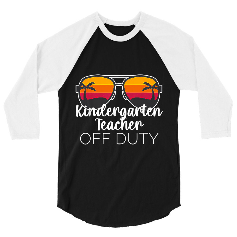 Kindergarten Teacher Off Duty Sunglasses Beach Sunset 3/4 Sleeve Shirt | Artistshot