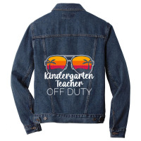 Kindergarten Teacher Off Duty Sunglasses Beach Sunset Men Denim Jacket | Artistshot