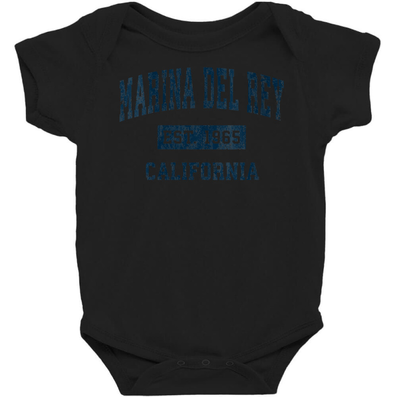 Womens Marina Del Rey California Ca Vintage Sports Design Navy V Neck Baby Bodysuit by darinelelwell | Artistshot