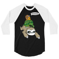 Sloth Turtle Snail Piggyback T Shirt Animal Running Wild Tee 3/4 Sleeve Shirt | Artistshot