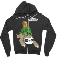 Sloth Turtle Snail Piggyback T Shirt Animal Running Wild Tee Zipper Hoodie | Artistshot