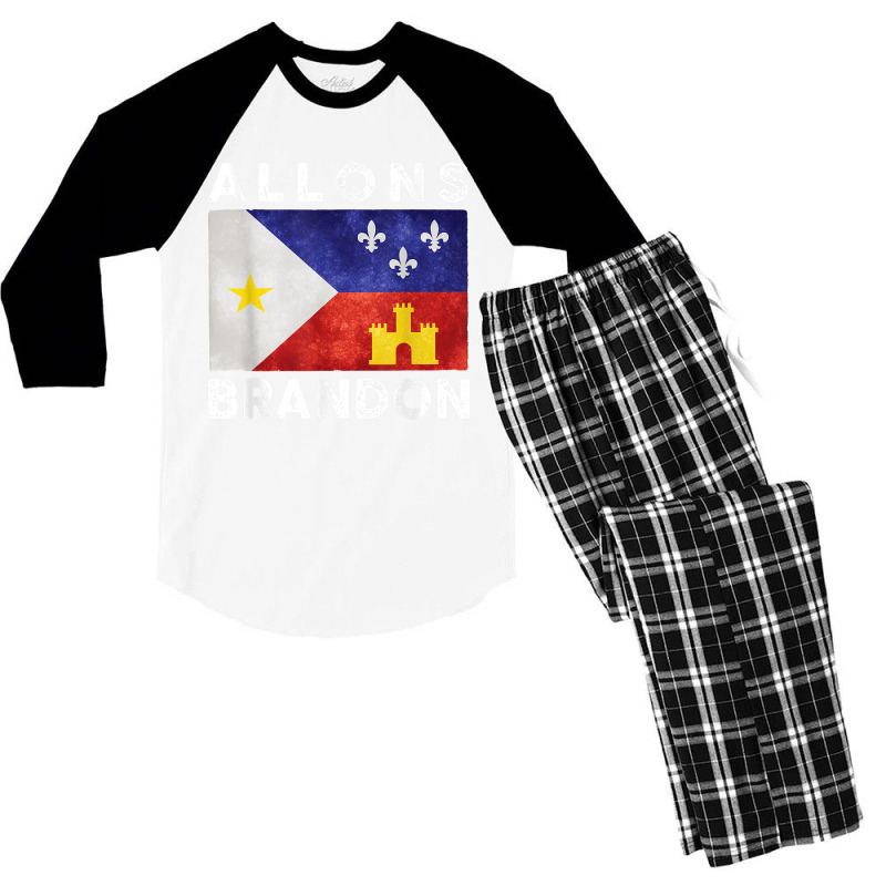 Allons Brandon Louisiana Acadiana Flag Lafayette T Shirt Men's 3/4 Sleeve Pajama Set | Artistshot