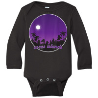 Cocos Islands By Night With Palms T Shirt Long Sleeve Baby Bodysuit | Artistshot