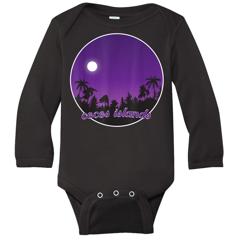 Cocos Islands By Night With Palms T Shirt Long Sleeve Baby Bodysuit by cucciailleveretcq | Artistshot