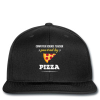 Computer Science Teacher Powered By Pizza Funny Gift Printed Hat | Artistshot