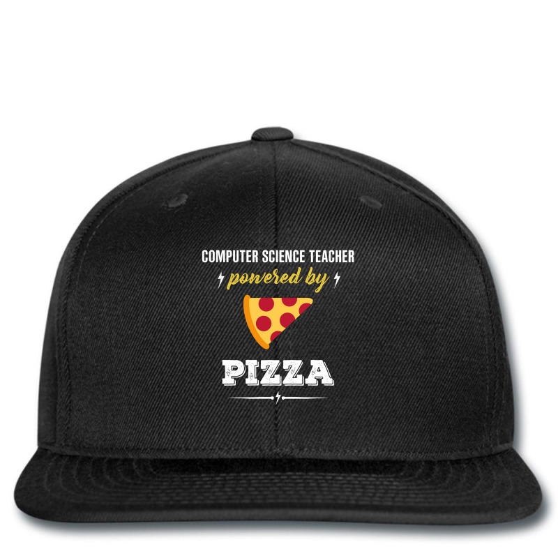 Computer Science Teacher Powered By Pizza Funny Gift Printed Hat | Artistshot