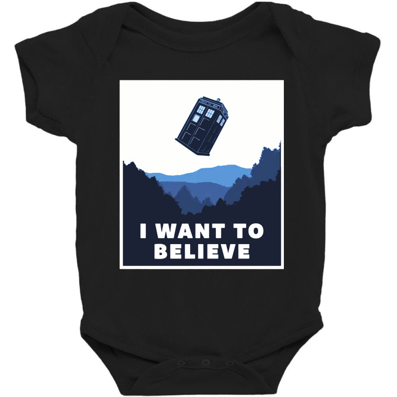 I Want To Believe Tardis Baby Bodysuit by Lissette | Artistshot