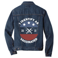 I Identify As Vaccinated American Us Flag Vintage Men Denim Jacket | Artistshot