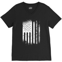 I Identify As Vaccinated With American Flag V-neck Tee | Artistshot