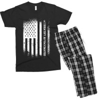 I Identify As Vaccinated With American Flag Men's T-shirt Pajama Set | Artistshot