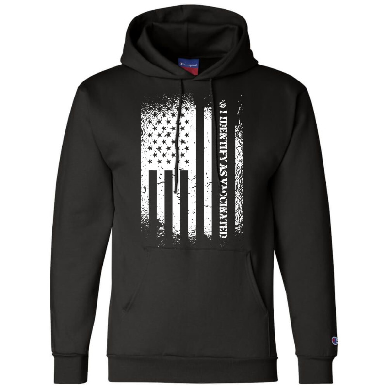 I Identify As Vaccinated With American Flag Champion Hoodie by VictorCruz | Artistshot