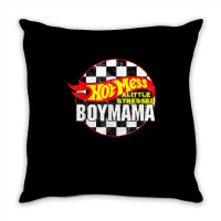 Hot Mess Little Stressed Boy Mama Racing Cars T Shirt Throw Pillow | Artistshot