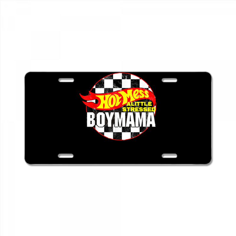 Hot Mess Little Stressed Boy Mama Racing Cars T Shirt License Plate | Artistshot