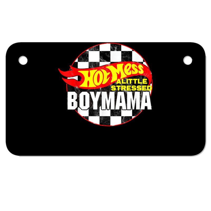 Hot Mess Little Stressed Boy Mama Racing Cars T Shirt Motorcycle License Plate | Artistshot