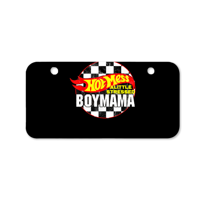 Hot Mess Little Stressed Boy Mama Racing Cars T Shirt Bicycle License Plate | Artistshot