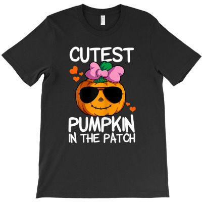 Cutest Pumpkin In The Patch Kids Girls Halloween Pumpkin T-shirt Designed By Rame Halili