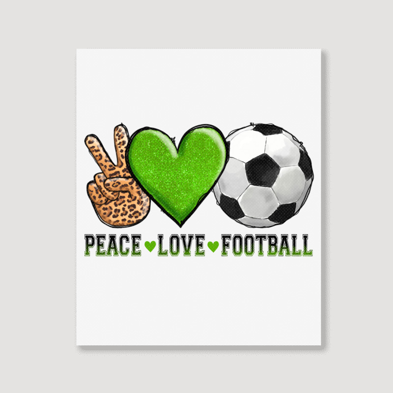 Peace Love Soccer Portrait Canvas Print | Artistshot