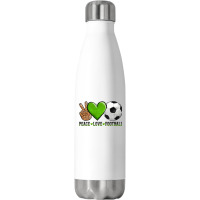 Peace Love Soccer Stainless Steel Water Bottle | Artistshot