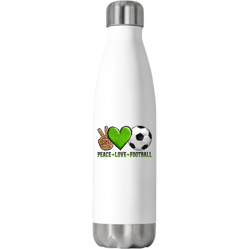 Peace Love Soccer Stainless Steel Water Bottle | Artistshot