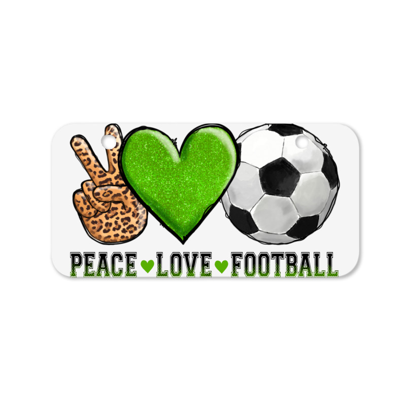 Peace Love Soccer Bicycle License Plate | Artistshot