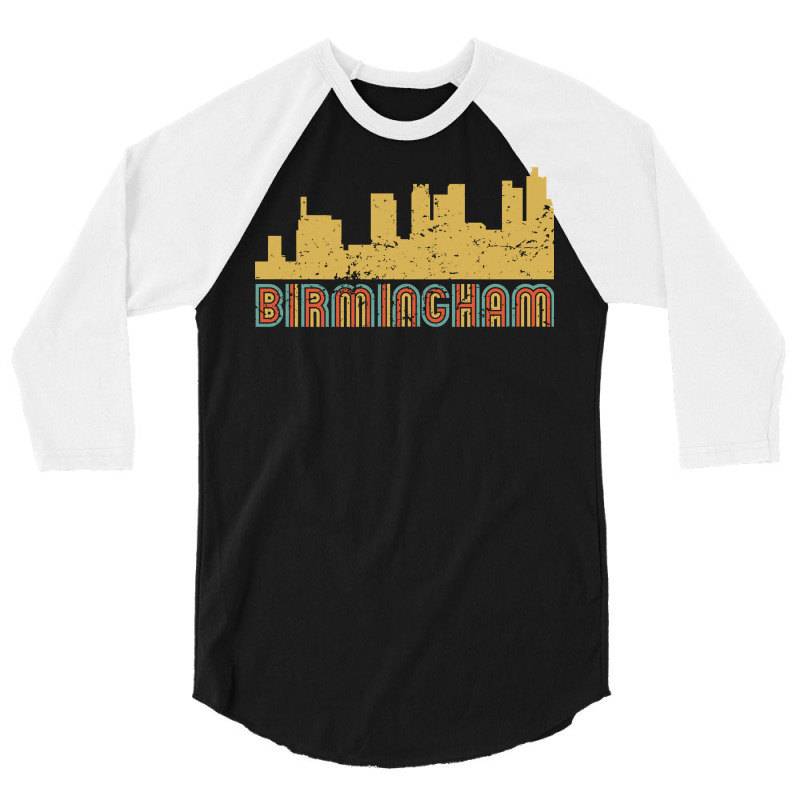 Vintage Retro Birmingham Alabama Skyline Long Sleeve T Shirt 3/4 Sleeve Shirt by paisleafuscaldo | Artistshot