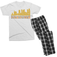 Vintage Retro Birmingham Alabama Skyline Long Sleeve T Shirt Men's T-shirt Pajama Set | Artistshot