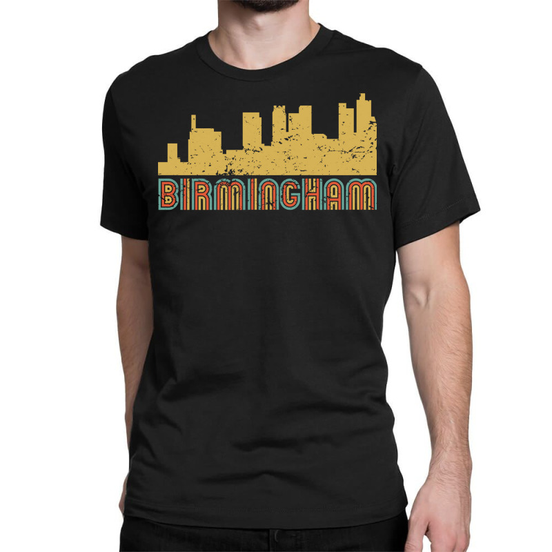 Vintage Retro Birmingham Alabama Skyline Long Sleeve T Shirt Classic T-shirt by paisleafuscaldo | Artistshot