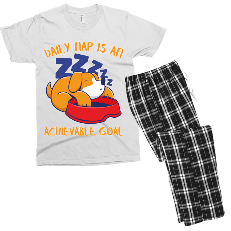 Achievable Goals Are Daily Nap Napping Lazy Dog Sweatshirt Men's T-shirt Pajama Set | Artistshot