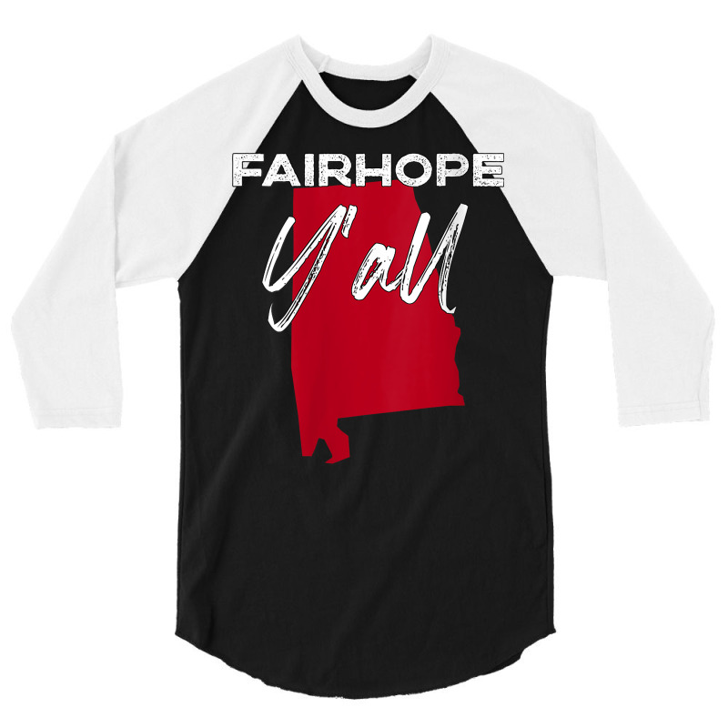 Womens Fairhope Alabama Y'all Al Pride State Map Cute V Neck T Shirt 3/4 Sleeve Shirt by paisleafuscaldo | Artistshot