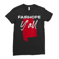 Womens Fairhope Alabama Y'all Al Pride State Map Cute V Neck T Shirt Ladies Fitted T-shirt | Artistshot